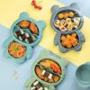 1pc Bear Shaped Dinner Plate Set; Kitchen Multi-functional Small Plaid Fruit Salad Plate